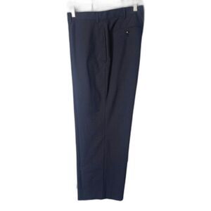 Michael Kors Navy Blue Flat Front Creased Straight Leg Dress Pant Trouser 40/26*